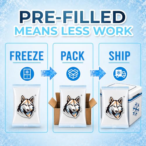Image of Reusable Gel Freezer Packs for Shipping Food - 3oz Pre-Filled 50 Pack - Long Lasting Dry ice Packs for Frozen Food & Perishables