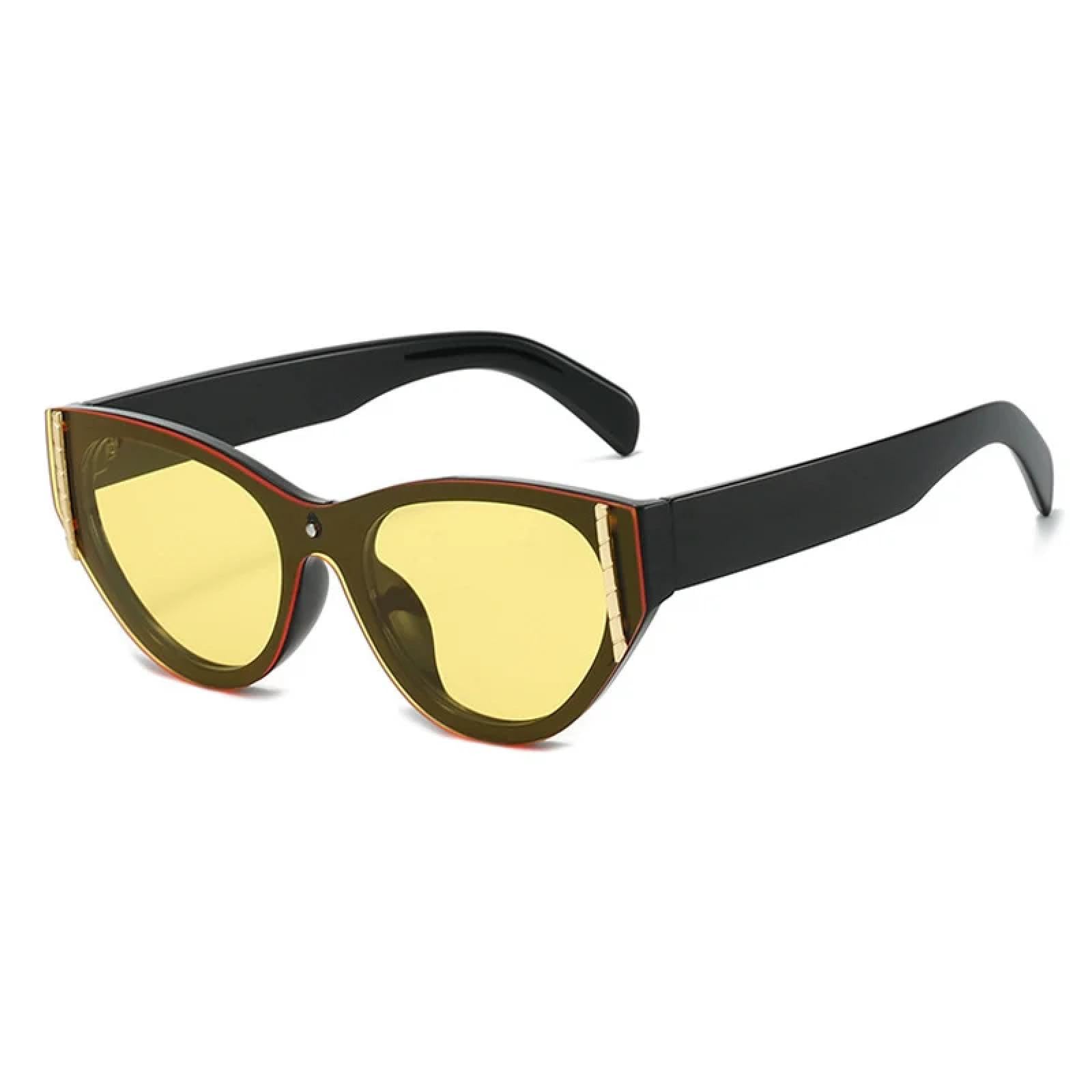 Lunettes de soleil œil de chat UV400 avec verres larges contre les reflets