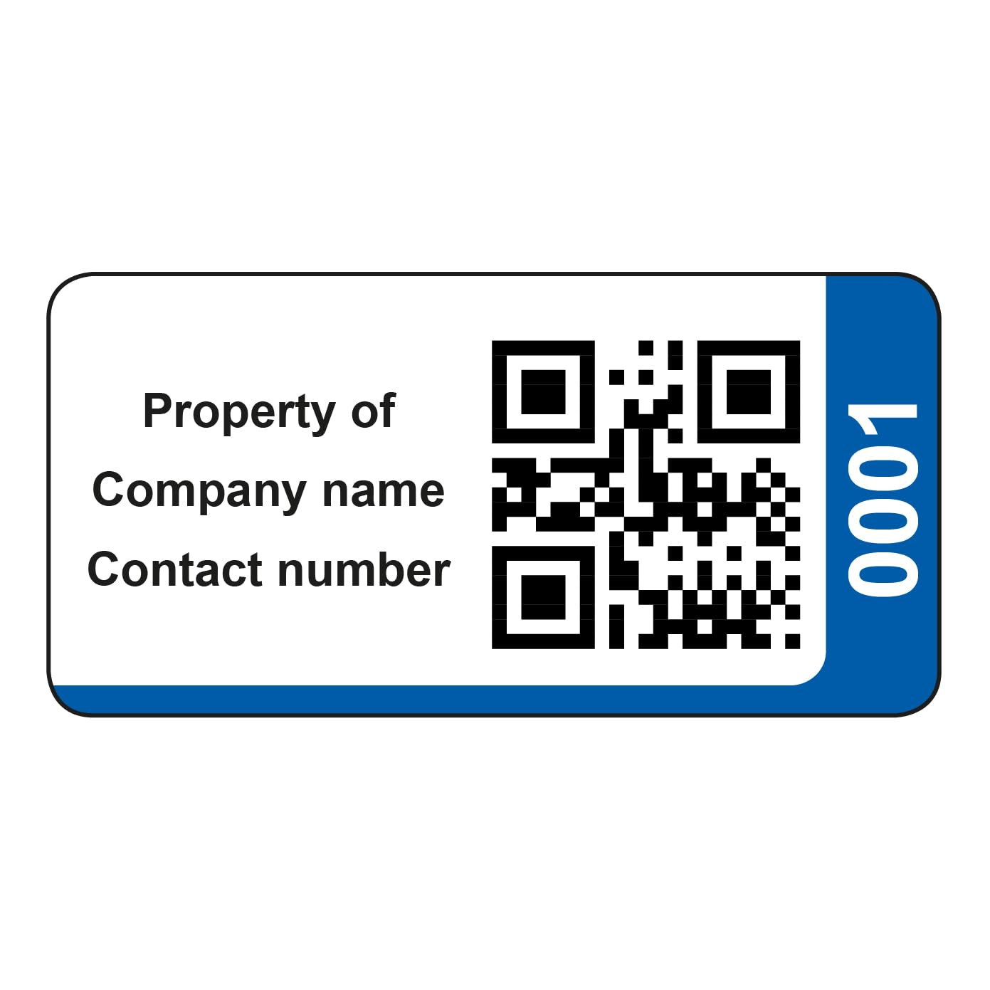 500 etichette adesive personalizzate con codice QR, con codice QR collegato al sito web opzionale, blu, 38 mm x 20 mm, etichette permanenti in vinile, semplici da personalizzare