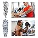 Full Arm Temporary Tattoo Set (6 Sheets), Konsait Extra Large Temporary Tattoo Realistic Black Fake Tattoo Body Stickers for Men Women Adults Kids,Dragon Geometric Dark mark Skull Rose of the Death