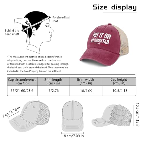 Image of Put It On My Husbands Tab Hat for Mens Funny Ball Cap Men AllBlack Ball Cap Vintage Unique Gifts for Cooks