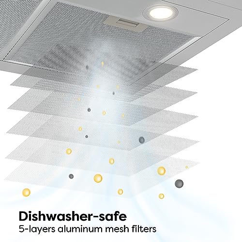 Image of CIARRA Smart Range Hood 30 inch with Voice Control, Compatible with Alexa /Google Home /Smart Life Assistant, Kitchen Vent Hood in Stainless Steel with 2 Level LED Lighting, 3 Speed Fan, CAS75308W