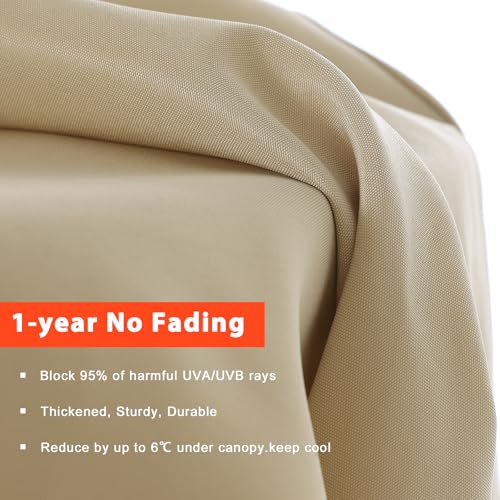 Image of ABCCANOPY 7.5ft Outdoor Umbrella Replacement Top Suit 8 Ribs (Beige)