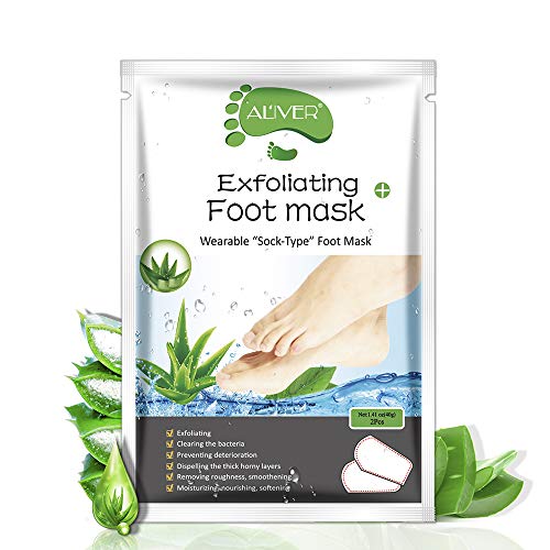 Foot Peel Mask 3 Pack, Exfoliating Foot Peel Mask for Cracked Heels, Dead Skin and Calluses, Repairs Rough Heels-Aloe