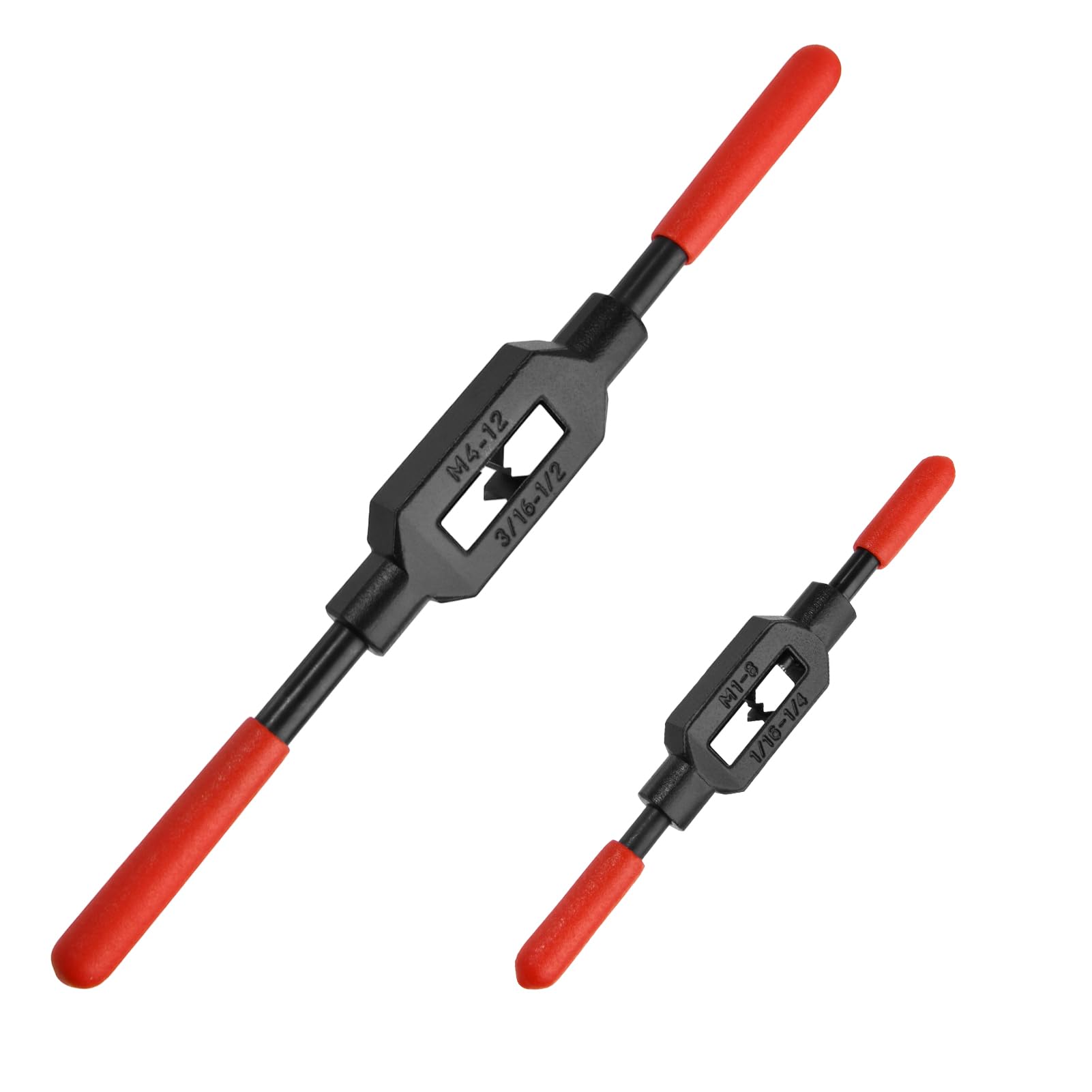 SPEEDWOX Jeu de 2 clés à taraud réglables, outil de taraudage manuel pour tarauds et alésoirs, protection pré-huilée, poignée antidérapante en plastique, outil de taraudage pour machinistes