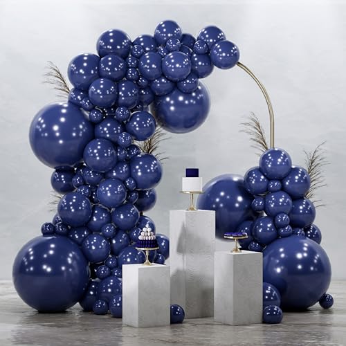 Image of PartyWoo Navy Blue Balloons 145pcs Different Sizes of 18 12 10 5 Inch Dark Blue Balloon Arch Kit Garland for Graduation Wedding Sports Baby Shower Birthday Bachelorette Party Decorations Blue-Z90