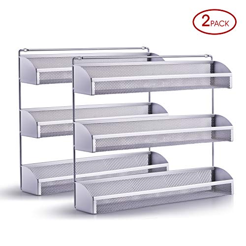 2 Pack- Simple Trending 3 Tier Spice Rack Organizer, Wall Mounted Spice Shelf