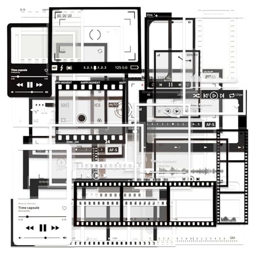 60 Pcs Retro Camera Film Stickers for Scrapbooking