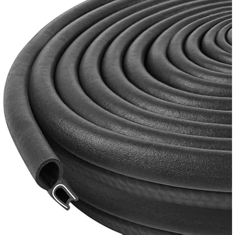 Kikerike Automotive Door Weather Stripping 40Ft Car Door Rubber Edge Trim Seal Strip Gasket with Top Bulb Easy to Install for Car Bus Camper Boat RV Truck Doors and Home Applications Cover