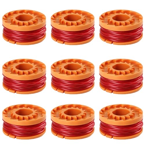 9 Pack Trimmer Spool Line for Mac Allister MGTP18Li Strimmer, Replacement Trimmer Line 1.5mm 1x2.5m for WA0010 Weed Eater String Trimmers