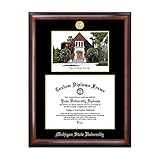 Campus Images Michigan State University, Alumni Chapel, Gold Embossed Diploma Frame Lithograph