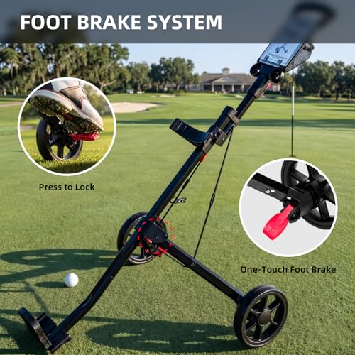 Image of XDriveMax GC01 Golf Pull Push Cart 2 Wheel,Foldable Golf Push Cart for Golf Clubs,Lightweight Folding Golf Walking Pull Carts