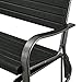 Giantex Outdoor Gliders for Outside Patio - Porch Glider w/Steel Frame, Weather Resistance HDPE Back & Seat, 600Lbs Capacity Loveseat, 2-Seat Rocker for Deck, Yard, Lawn, Outdoor Glider Bench (Black)