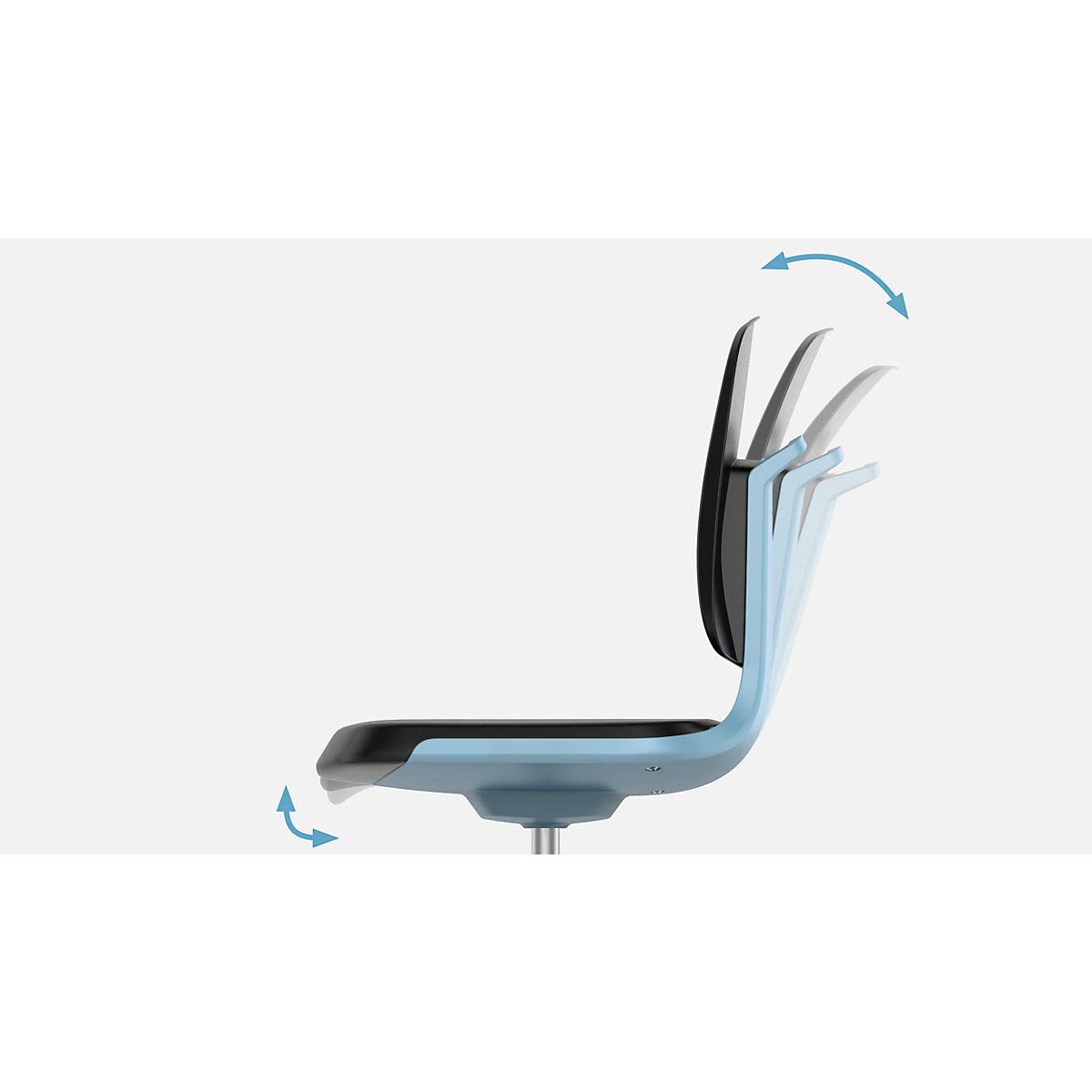 Bimos - Sedia girevole da ufficio, sedile con rotelle e rivestimento in tessuto, colore: blu | Basamento a cinque razze con rotelle, sedile rivestito in tessuto, blu