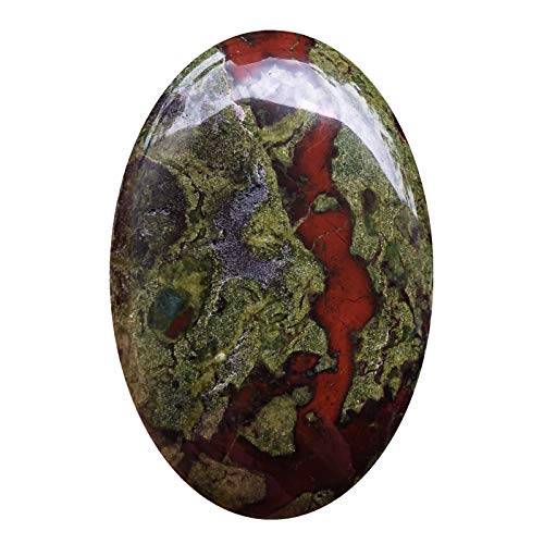 Fekuar Oval Dragon Bloodstone Palm Stone, Polished Worry Pocket Massage Stones Healing Crystal for Therapy Geometry Chakra Balancing
