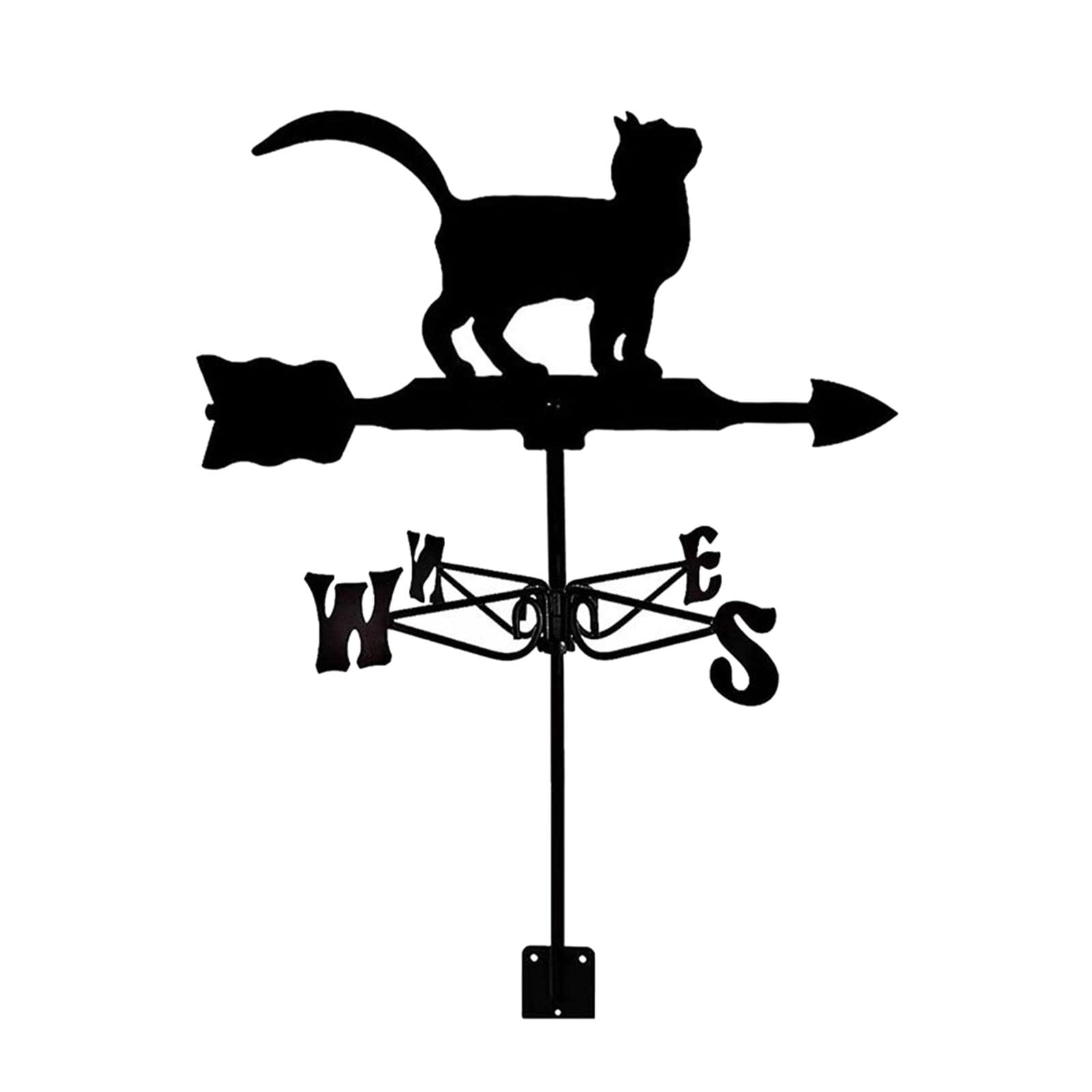 Baoblaze Weathervane Ornament Classic Farm Scene, Wind Direction Measuring Instrument, Weather Vane Outdoor Scene, for Barn Garage Lawn Farmhouse Garden, cat