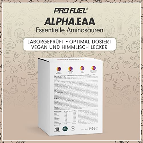EAA Probierpaket 10x14g EAA Pulver, 10 unglaublich leckere Geschmacksrichtungen in einem Mix-Pack, EAA Drink Pulver Proben als Probierset, alle 8 essentielle Aminosäuren als Amino Workout Drink, vegan