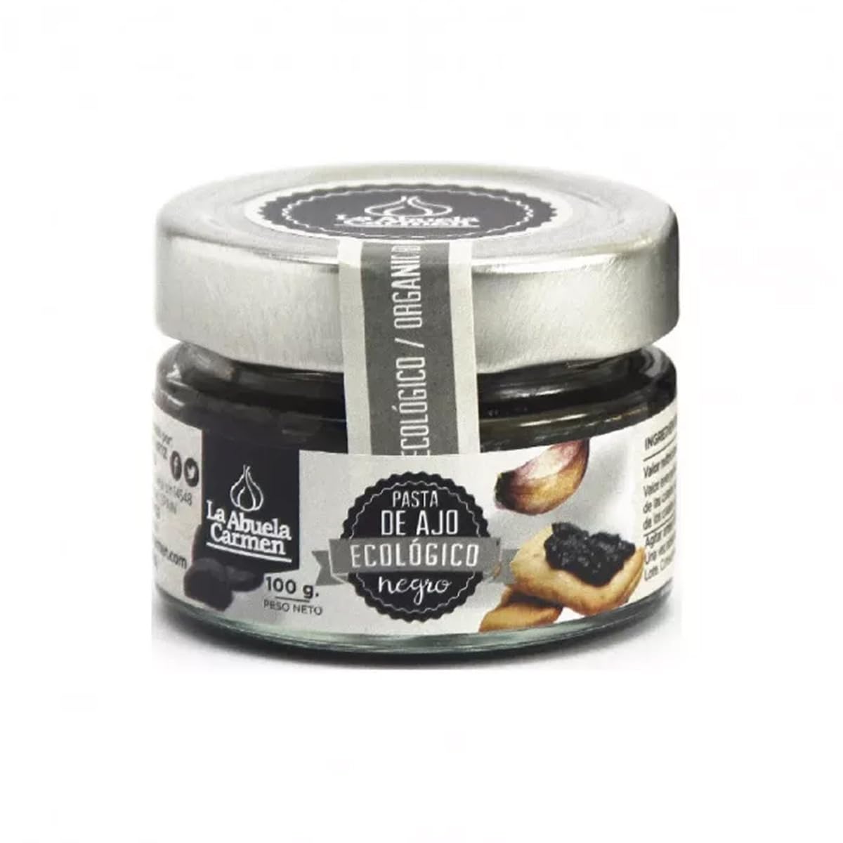 La Abuela Carmen - Pasta de Ajo Negro Ecológico | 100 g | Para añadir directamente a salsas, guisos, aderezos o simplemente untada en pan crujiente