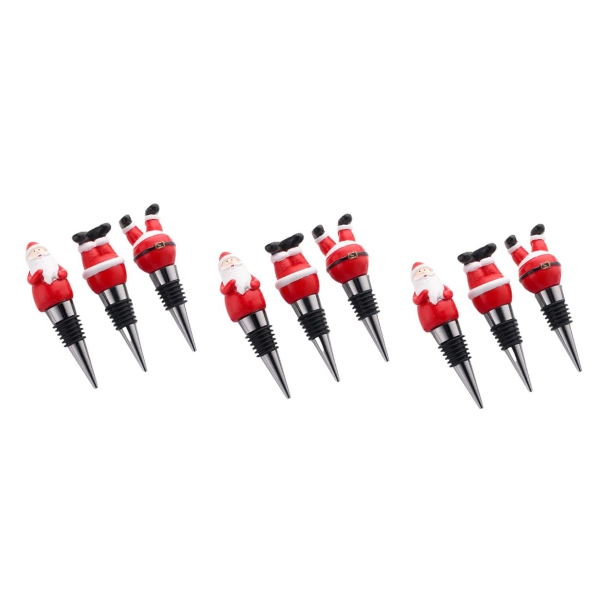 VALICLUD 9 Piezas Tapones para Botellas de Vino con Diseño Navideño Decorativas para Sellar y Conservar Vino Regalo para Fiestas y Reuniones