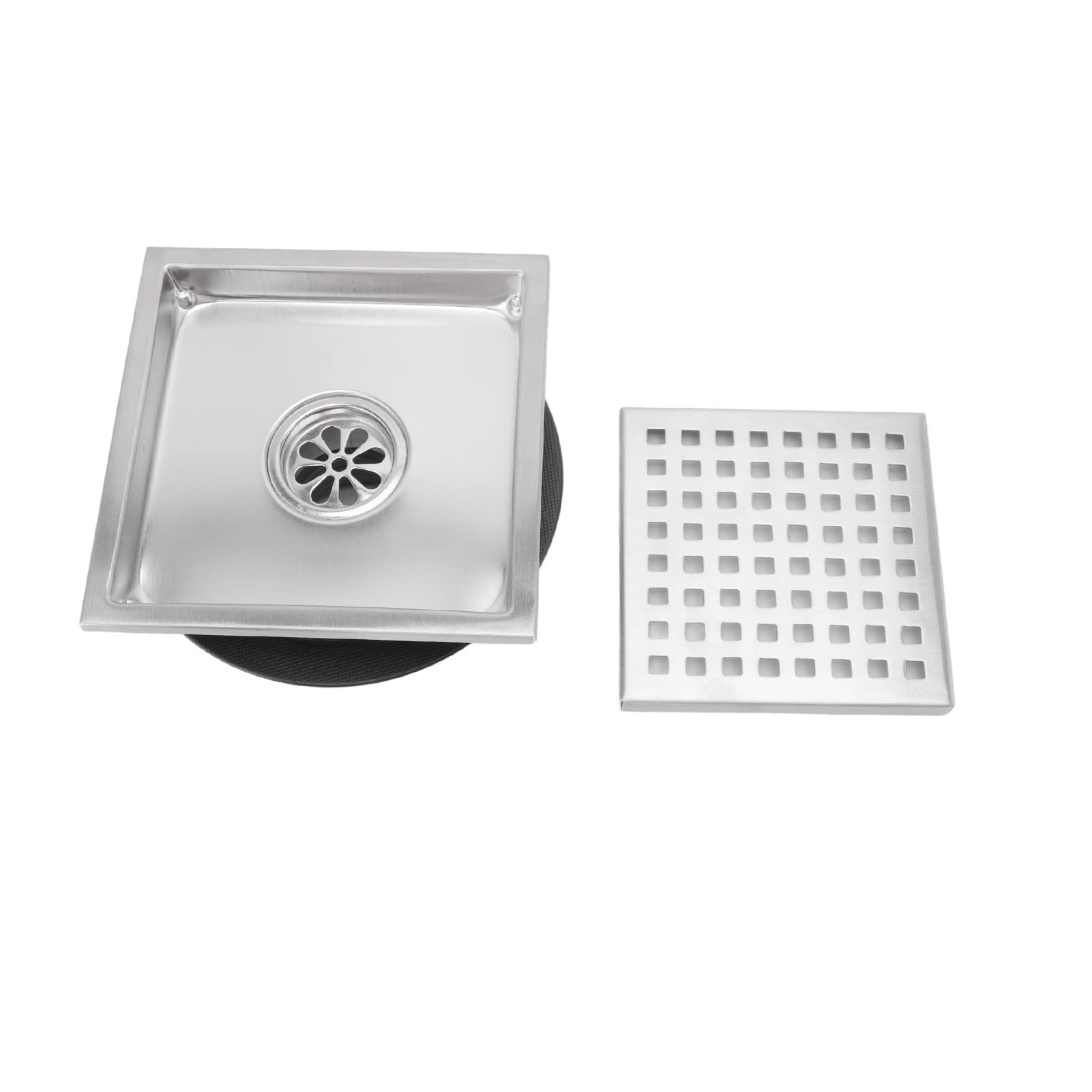 Badezimmer-Abfluss-Haarfänger, Badewanne, geruchsdichtes Mustergitter, Abnehmbarer Haarfänger, quadratisch for Dusche, Waschraum, Küche, Balkon
