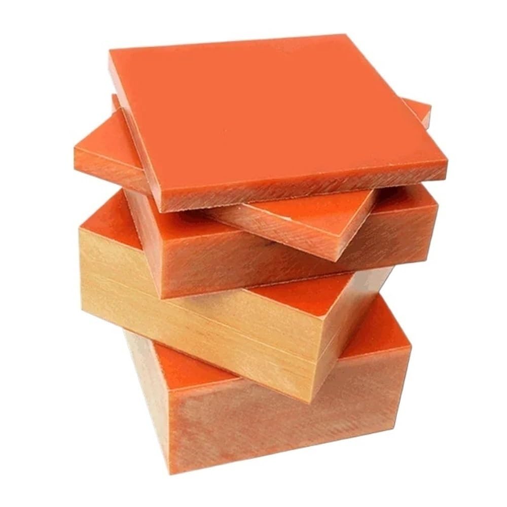 1pc Thermosetting Plastic Board, Orange Red Phenolic Resin Plates Thickness 1/2/3/4/5-20mm(200x250x12mm)