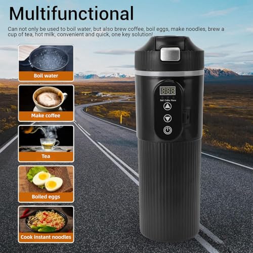 Tetera Eléctrica para Auto 500ml Pantalla Táctil Control Temperatura miniatura 3