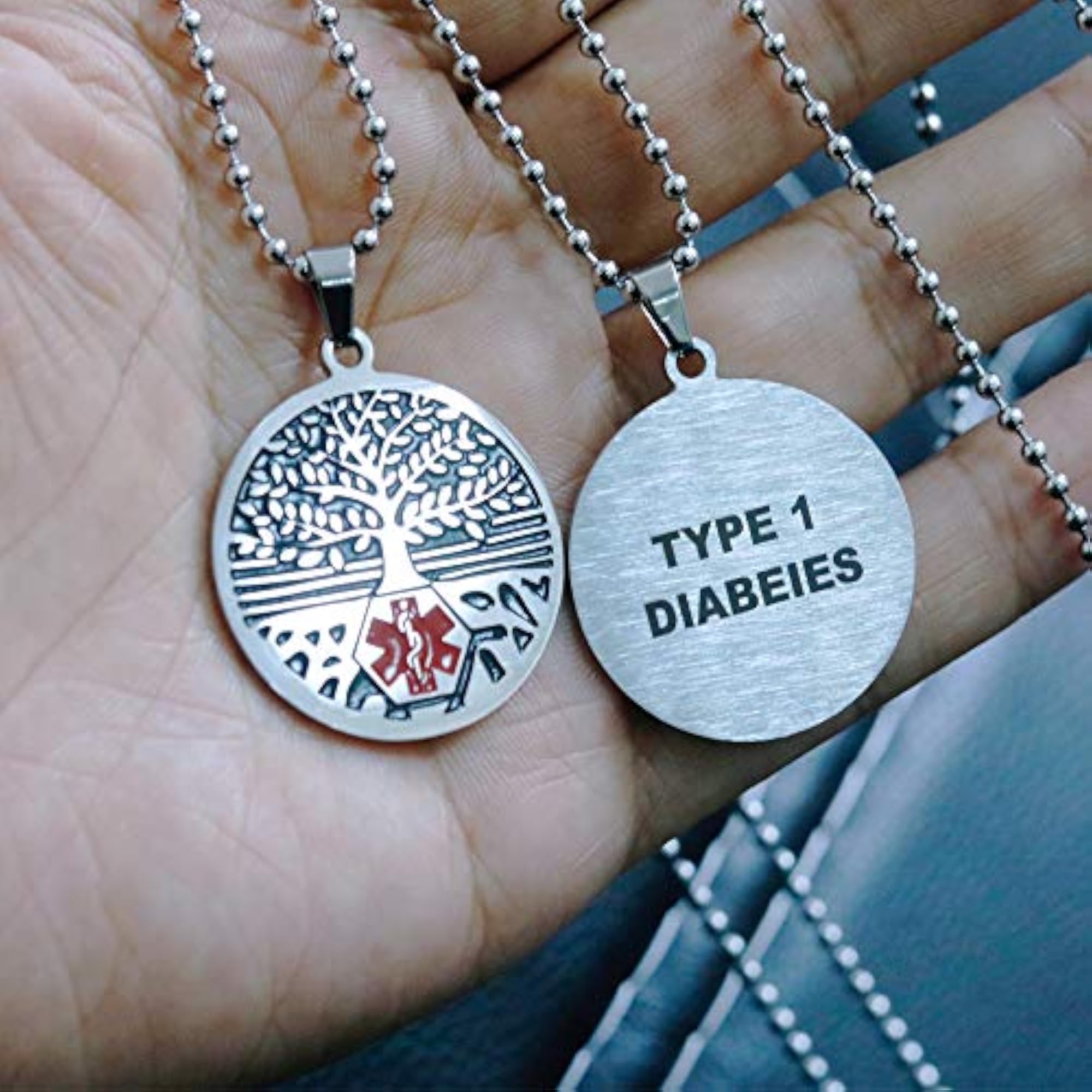 Stainless Steel Tree of Life Medical Alert ID Necklace
