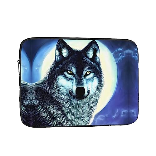 Wolf Under Moon Laptop Sleeve Case 15 Inch Suitable For Notebook Computer Tablet Traveling Carrying Simple Case