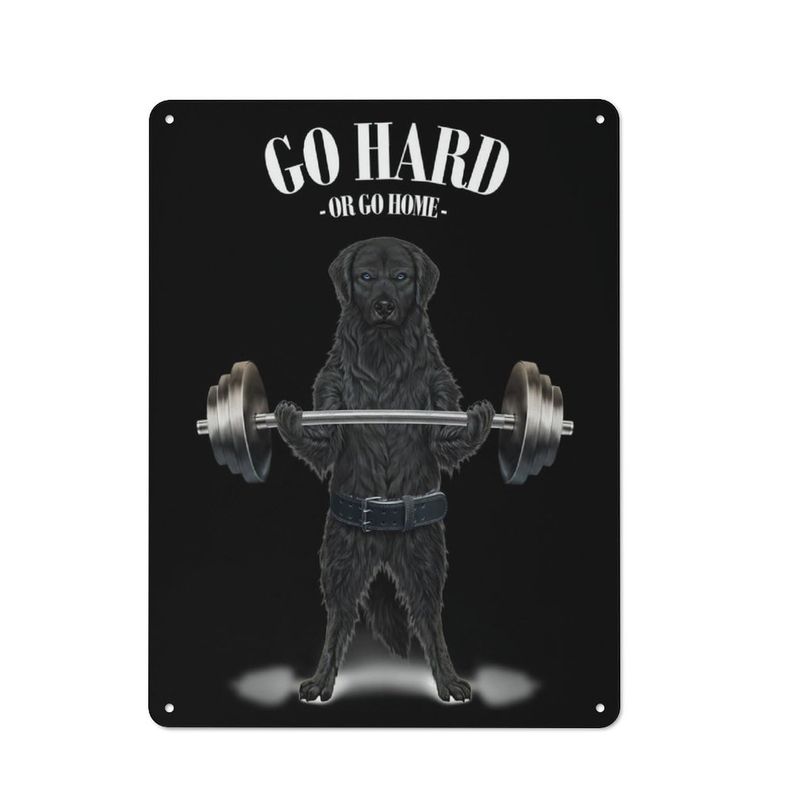 Junmoney Labrador Dog Weightlifting 40X30cm Retro Metal Sign With For Café Or Restaurant, For Collectors Decorating Cafés And Restaurants