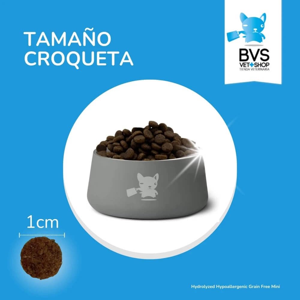 BVS Vet Shop | Diet Mini Razas Pequeñas Hydrolyzed Hypoallergenic Grain Free para Perros | para síntomas de intolerancias y alergias asociadas a Alimentos | Razas Pequeñas | 9 kg