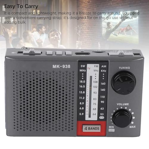 Radio AM FM portable stéréo avec antenne et lampe de poche intégrée