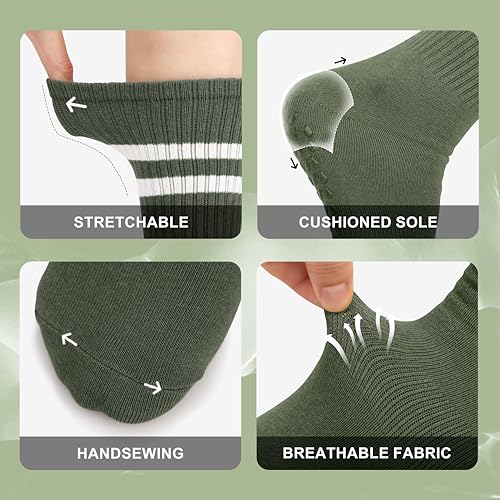 Image of Pilates Socks with Grips for Yoga, Barefoot, Ballet, Barre, Hospital Non Slip Anti Skid Socks for Women and Men