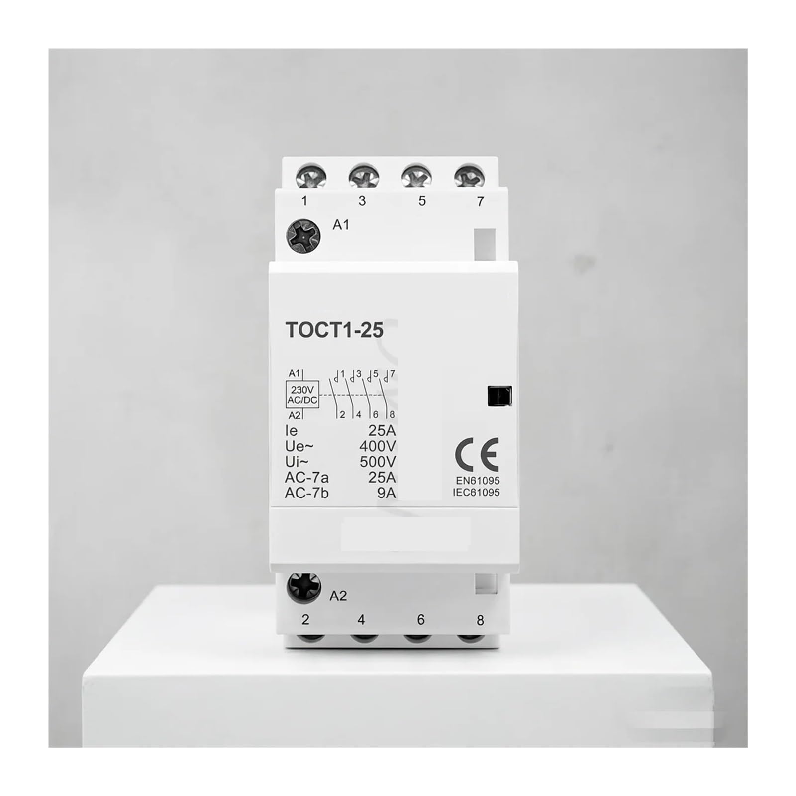 Contactor Modular De Carril DIN 25 A Control CA/CC 24/110/220 V