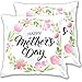 2 Pezzi Copri Cuscini Festa della Mamma Fiori di Tulipani Rosa Primaverili Carini Cuscino Copricuscini Moderni Federa Quadrate Caso Federa per Casa, Ufficio, Regalo, 45X45Cm