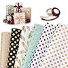 Cadeauverpakking papier, XiYee 6 stuks cadeauverpakking tissuepapier metallic goud tissuepapier met 2 rollen satijnen…