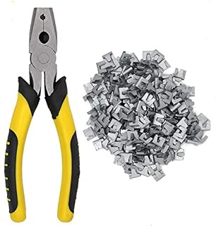 MUYIRTED Wire Cage Buckle Clips Tool and Pliers Set, 300pcs Metal Buckle Clip for Pet Cat Dog Rabbit Cage and Cattle Sheep Fence Wire Mesh