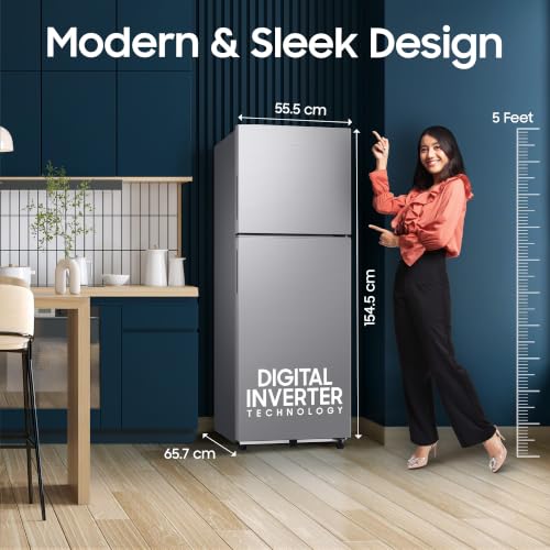 Image of Samsung 236 L, 2 Star, Digital Inverter, Frost Free Double Door Refrigerator (RT40H28W2QHL, Gray Silver, 2026 Model)