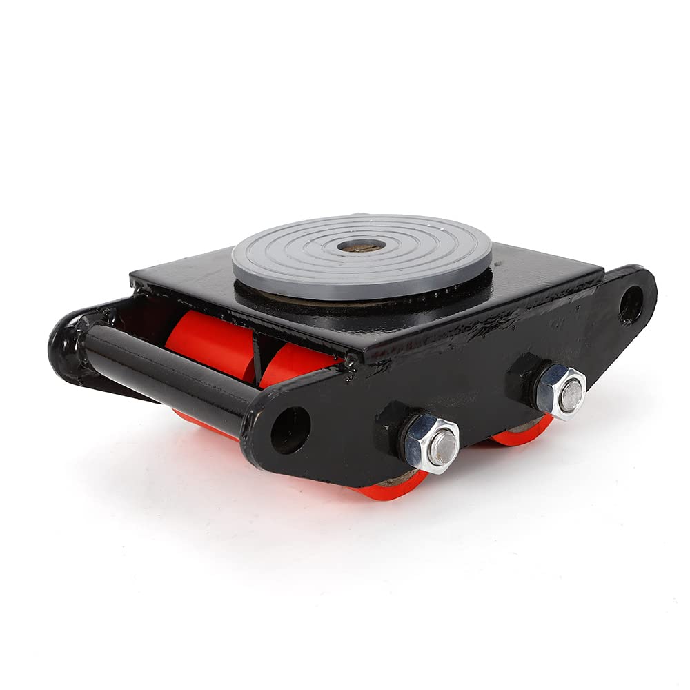 Mover JAYUEW Heavy Duty Cargo Trolley con 360° Rotation Cap Cart Transport Trolley Mover Cart 6T, nero
