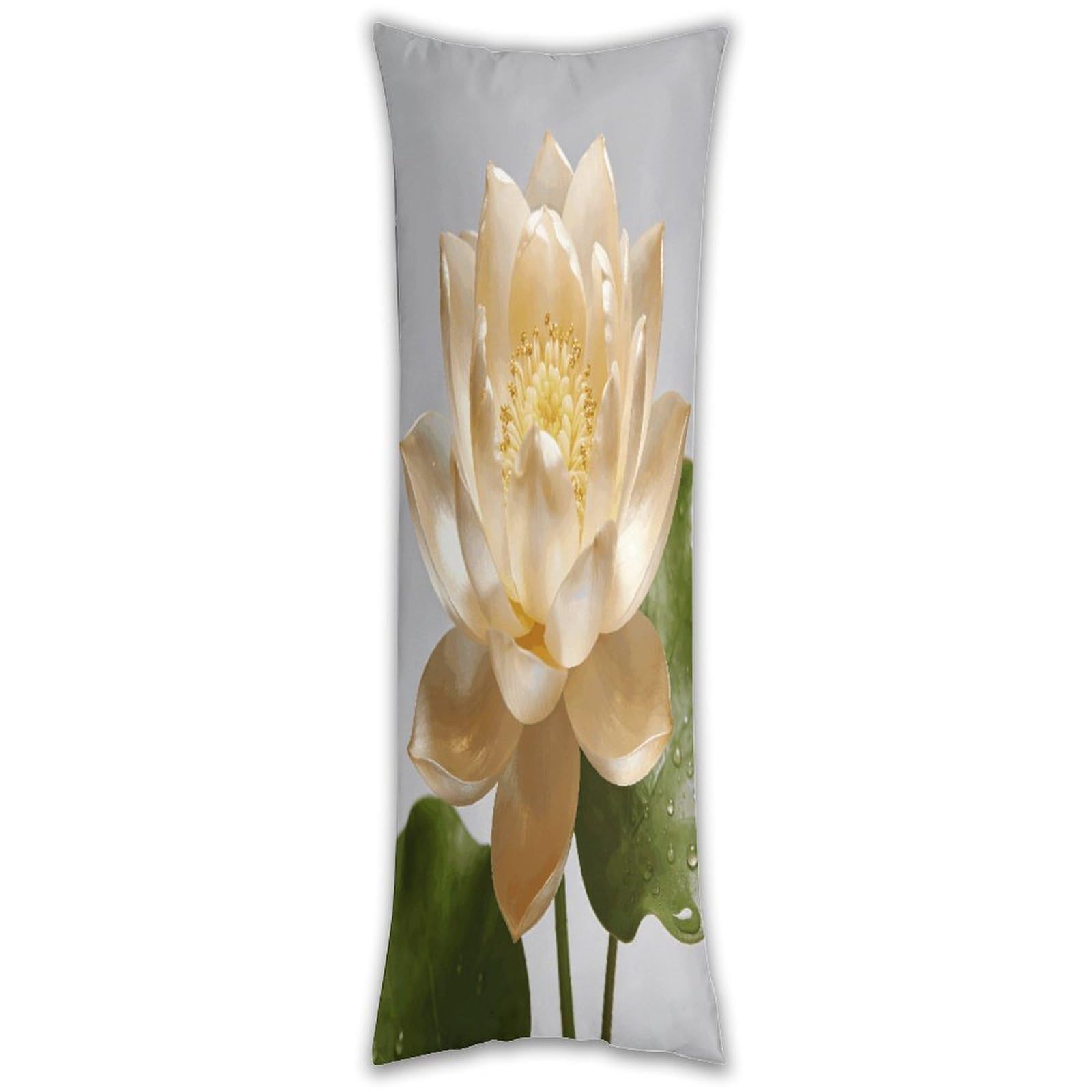 Lotus Champagne Pillow Cases Breathable Vertical Long Pillowcase Body Pillowcase with Hidden Zipper Closure Soft and Cozy Pillow Cover 20x54 Inches for Bedroom Couch