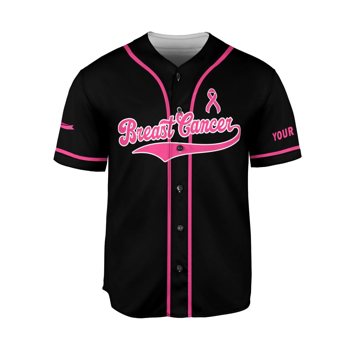 Personalized Breast Cancer Jersey, Pink Ribbon Awareness Soccer Shirt Baseball Breast Cancer Survivor Pride Jersey (US, Alpha, Small, 5X-Large, Regular, Regular, Style 2)