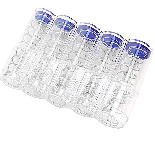 Portamonedas Compacto con clasificador de 5 monedas | Monedero clasificador | Apto para Camarero/a, Taxis, Bus, vendedores en Parque de atracciones, Vendedores ambulantes | Plástico | Transparente