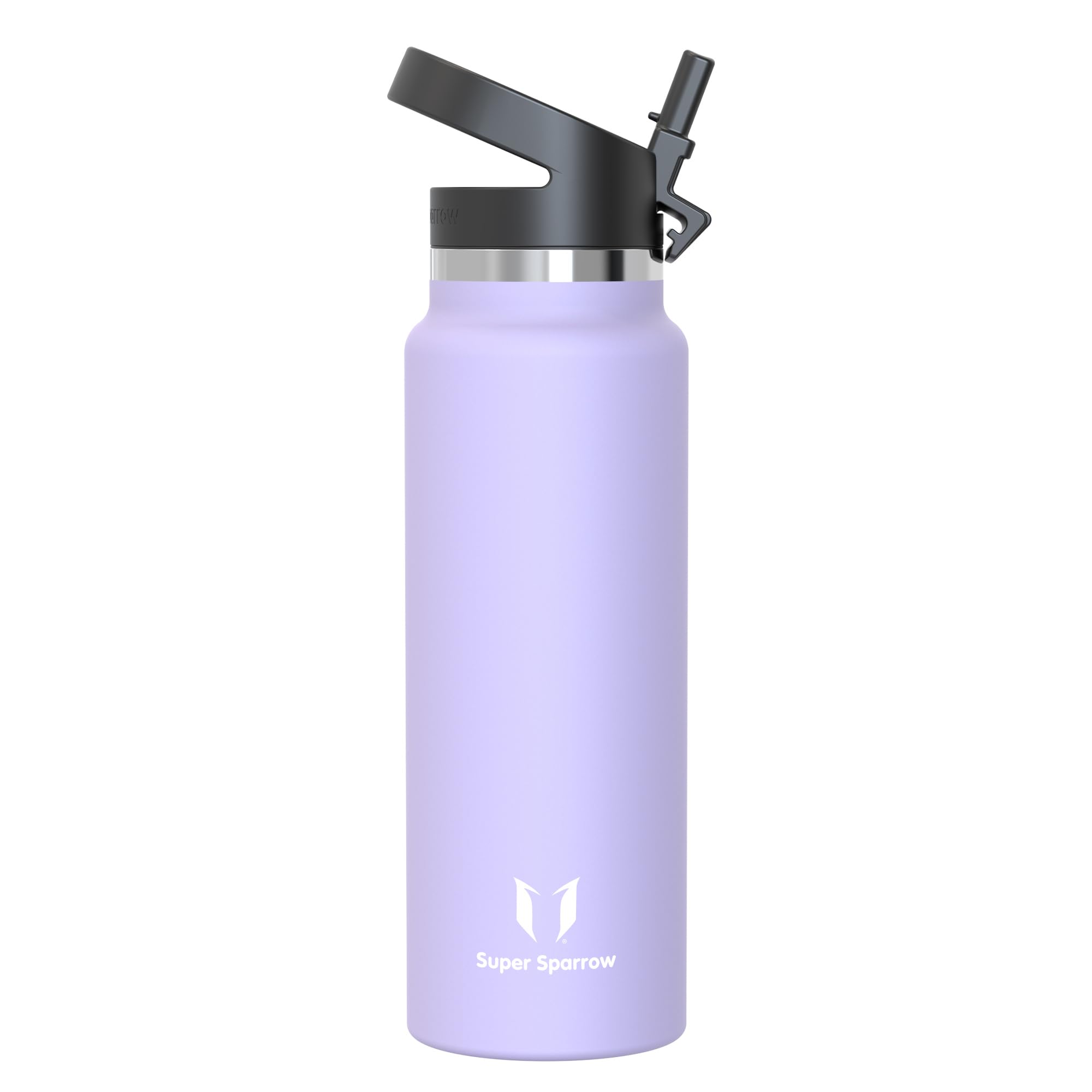 Super Sparrow Borraccia Termica - 500ml, 750ml, 1000ml, 1.2L, 1.5L- SwivelSip Inox Bottiglia - Senza BPA Borracce Termiche, Borraccia Ergonomica per Bambini, Sportiva, Bici, Campeggio, Palestra