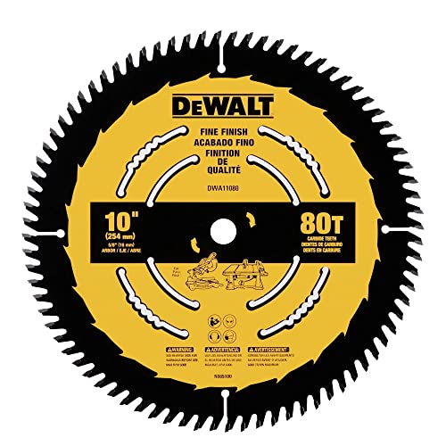 DEWALT Table Saw Blade, 10 inch, 80 Tooth, Fine Finish,