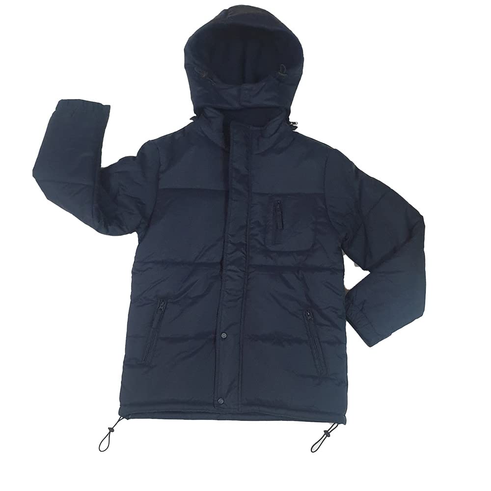 MAHAVIRA Chaqueta Acolchada Impermeable Con Capucha Cálida Para Niños Unisex - Abrigo Grueso De Invierno Ligero Resistente Al Agua Azul Marino
