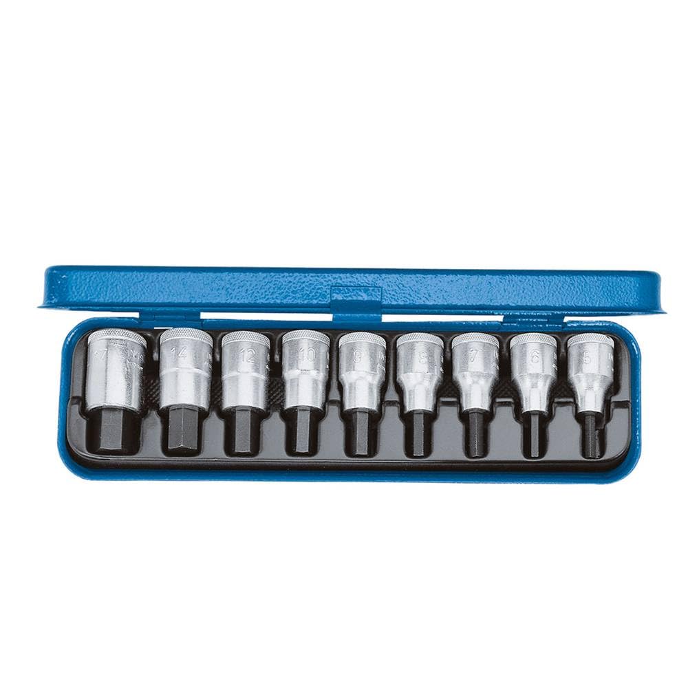 Gedore IN 19 PA - Juego de vasos destornilladores 1/2" 9 pzas AF