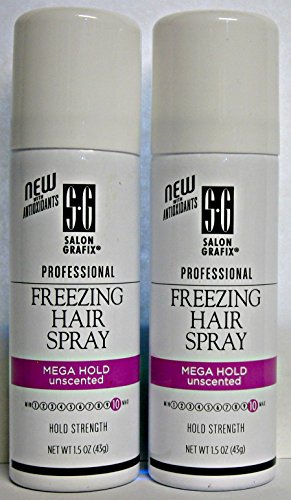 Salon Grafix Mega Hold Unscented Freezing Hair Spray 1.5 oz each (2 Pack)