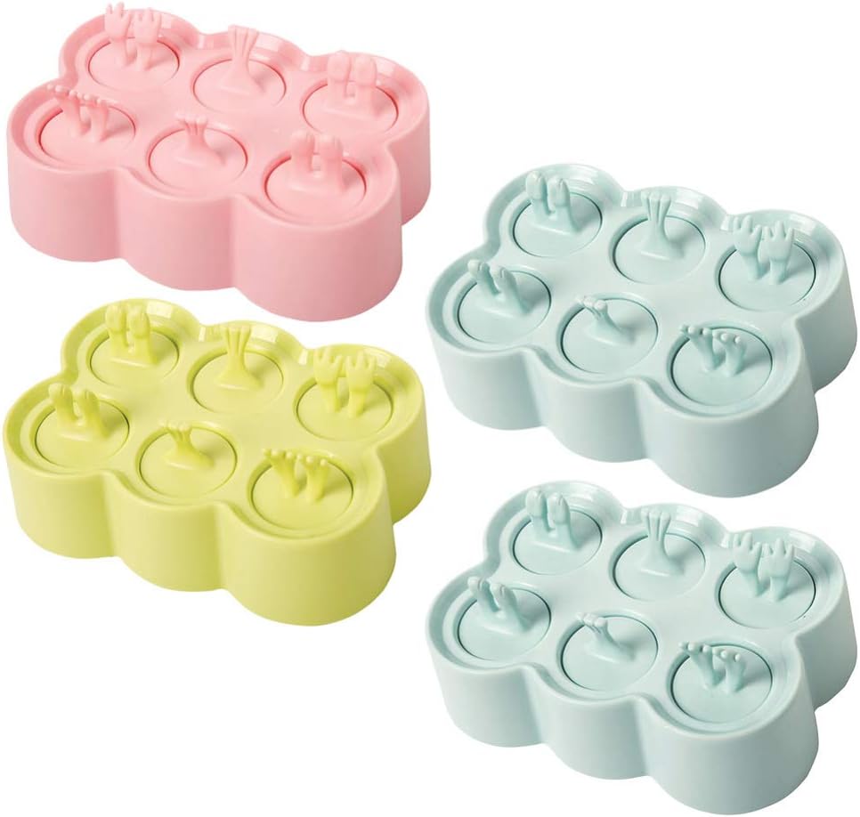 DOITOOL 4sets Silicone Ice Cream of Animal Shaped Makers for Homemade Treats Low-temperature Easy to Use for Boys and Girls Snacks
