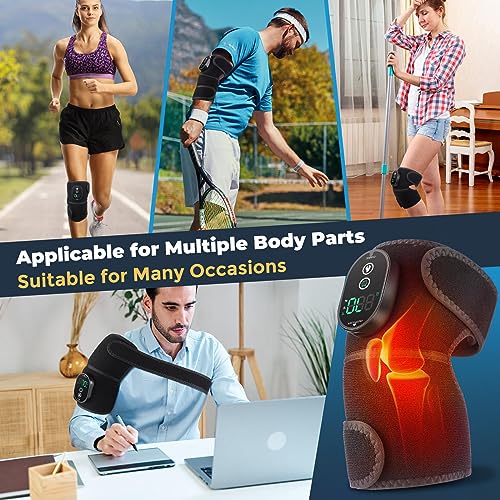 Masajeador calefactable de fisioterapia para rodilla, hombro y codo 3 en 1, calentador inalámbrico recargable para alivio de estrés miniatura 7