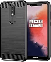 Case for Nokia 5.1 Plus Case, TA-1120, TA-1105, TA-1102 Case, Slim Thin Carbon Fiber TPU Rubber Protective Cases Anti-Scratch Shockproof Cover for Nokia 5.1 Plus Black