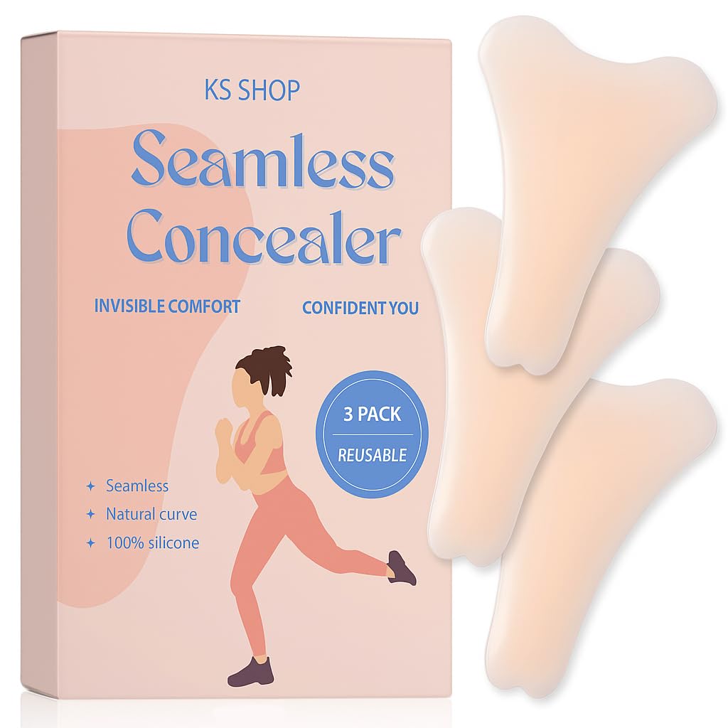 Seamless Silicone Concealer Pads 3-Pack Y-Shape No Show Insert Reusable Washable Safe Glue-Free Invisible Under Leggings Swimwear Activewear